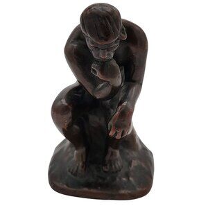 Rodin's The Thinker Bronze Bookend